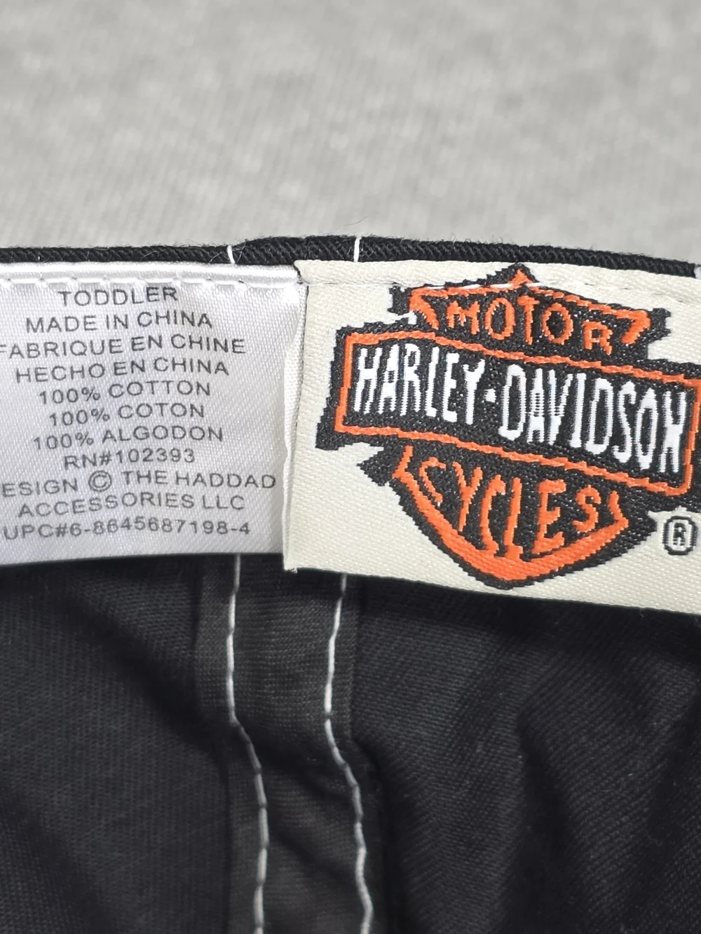 Harley-Davidson Toddler Black Orange Adjustable Hat